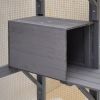 Outdoor Cat House Big Catio Wooden Feral Cat Shelter Enclosure with Large Spacious Interior, 6 High Ledges, Weather Protection Asphalt Roof