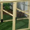 PawHut Chicken Run, Wooden Large Chicken Coop, Combinable Design with Perches & Doors for Outdoor, Backyard, Farm, 4.6' x 2.8', Nature Wood
