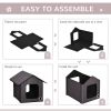 PawHut Heated Cat Houses for Outdoor and Indoor, Portable Kitty Shelter, Waterproof and Insulated, Brown