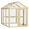 PawHut Chicken Run, Wooden Large Chicken Coop, Combinable Design with Perches & Doors for Outdoor, Backyard, Farm, 4.6' x 2.8', Nature Wood