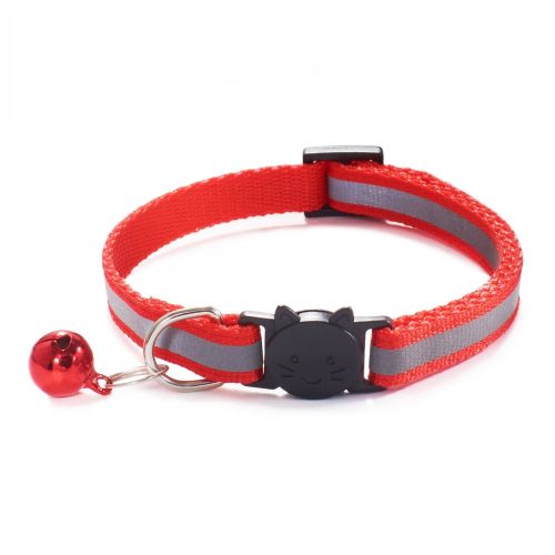 Reflective Dog Collar Pet Cat Puppy Nylon Collar with Bell Neck Adjustable Reflective Dog Collar Pet Cat Puppy Nylon Collar with Bell Neck Adjustable