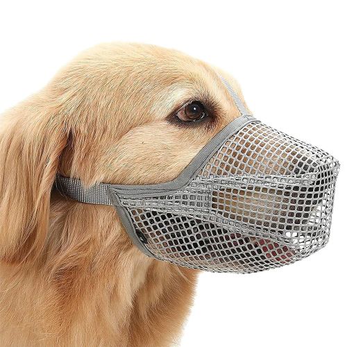 Pet Muzzle Mask Soft Mesh Muzzle Adjustable Dog Mouth Cover with Breathable Mesh Adjustable Neck Forehead Strap Pet Muzzle Mask Soft Mesh Muzzle Adjustable Dog Mouth Cover with Breathable Mesh Adjustable Neck Forehead Strap
